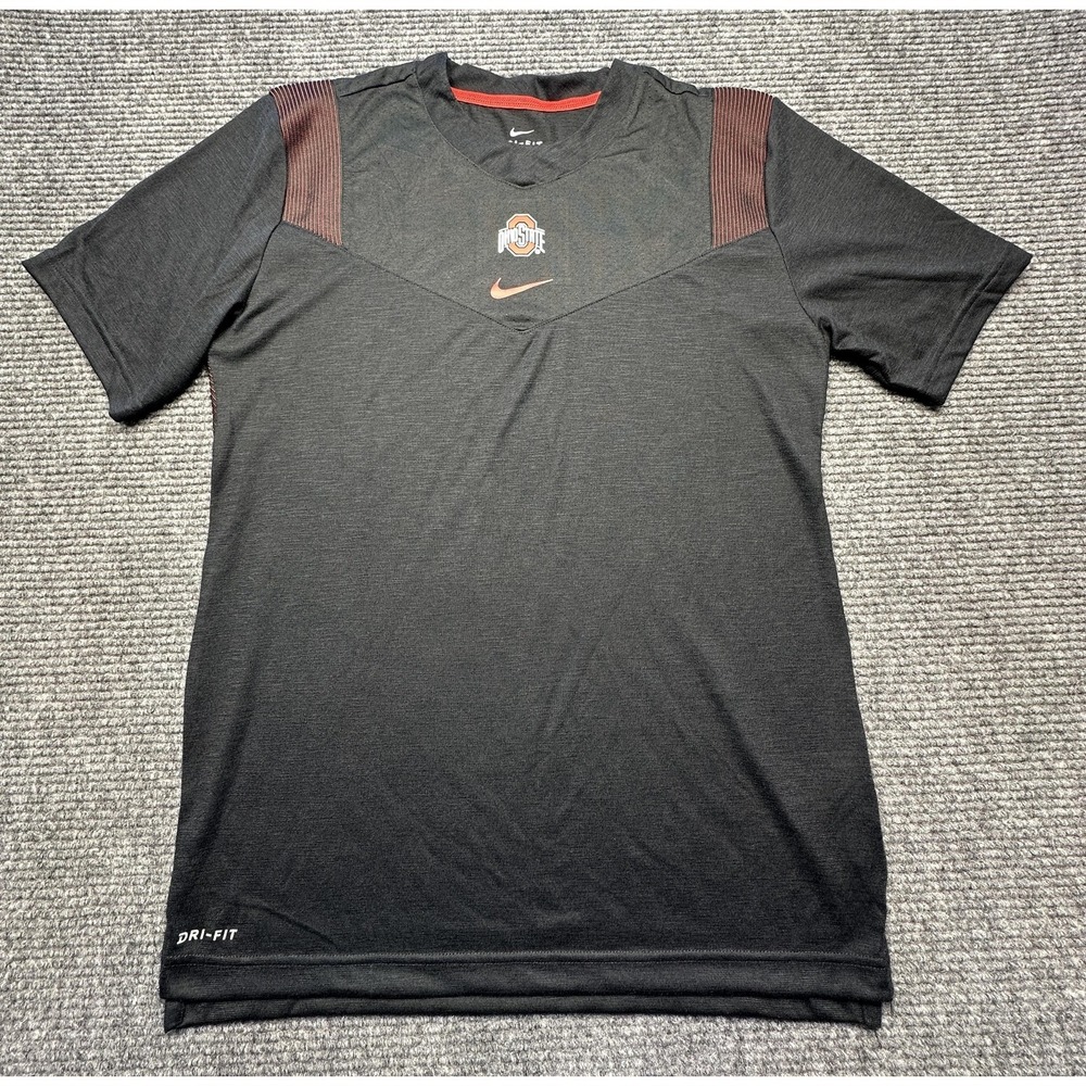 Ohio State Buckeyes Shirt Mens Medium Black NCAA Football Nike Dri Fit Top
